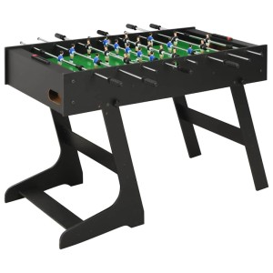 Schwarzer, klappbarer Kickertisch (121 cm) von vidaXL für Sport und Spiel.
