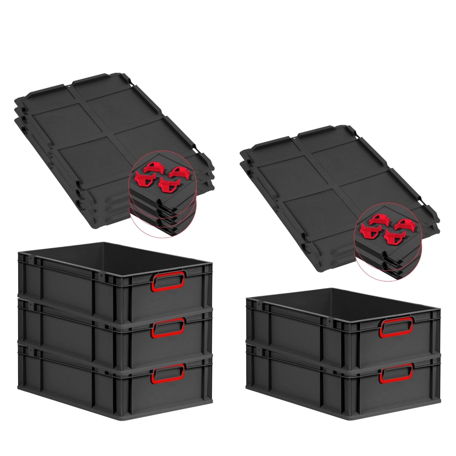 PROREGAL SuperSparSet 5x Eurobox Nextgen Color Mit Auflagedeckel HxBxT 17x4 günstig online kaufen