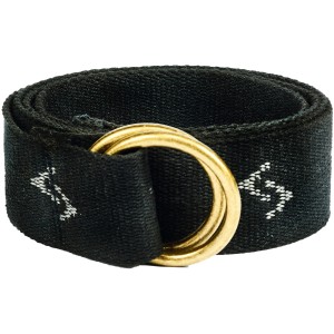 Schwarzer Scheibler Workwear Gürtel Work-4-You aus Baumwolle mit goldfarbener Schnalle.