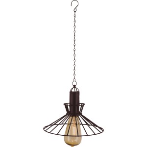 Schwarze Solar-Pendelleuchte Colfari im Vintage-Design mit warmweißer LED für den Garten.