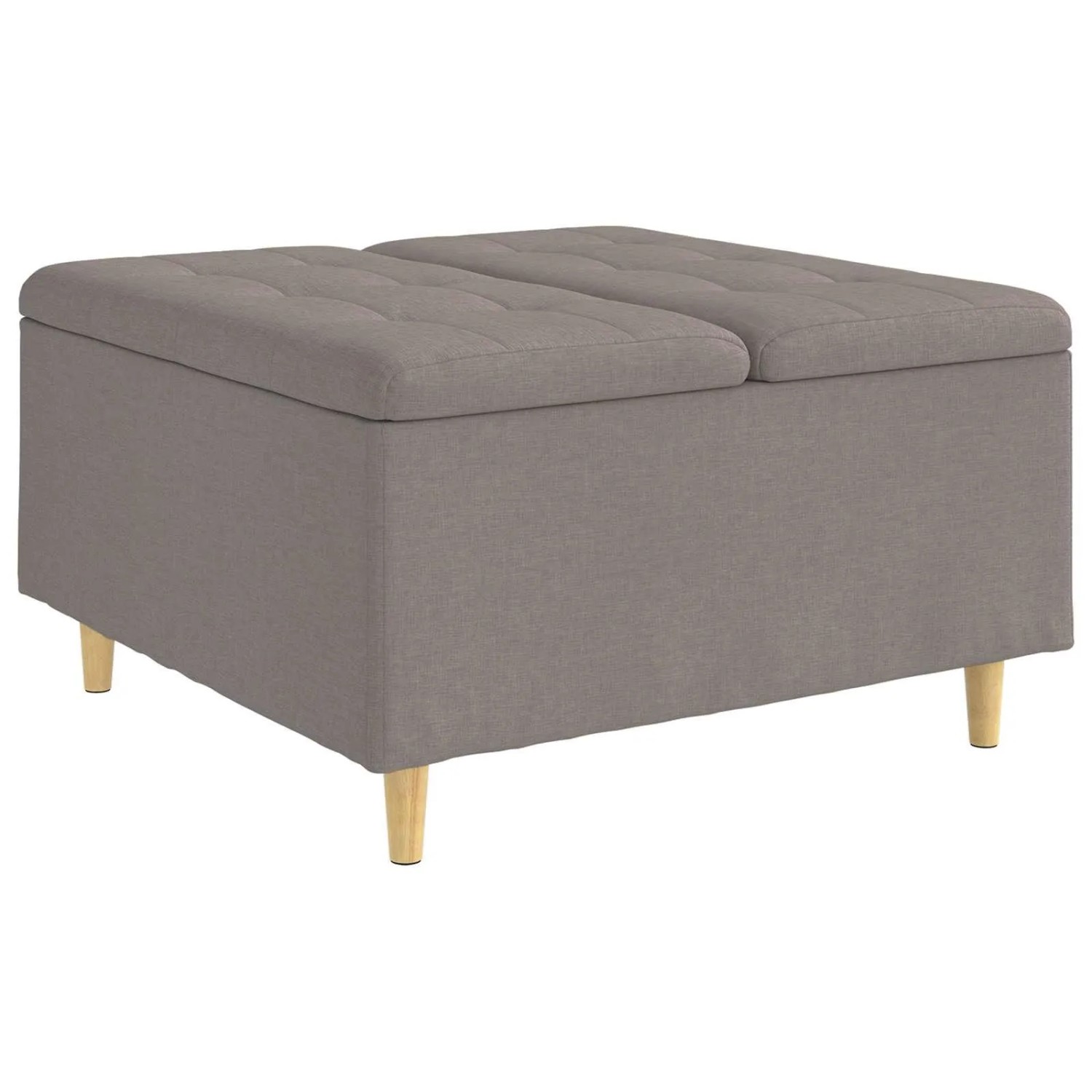 vidaXL Aufbewahrungsottomane mit Kissen Taupe 80 x 80 x 45 cm Stoff 876837