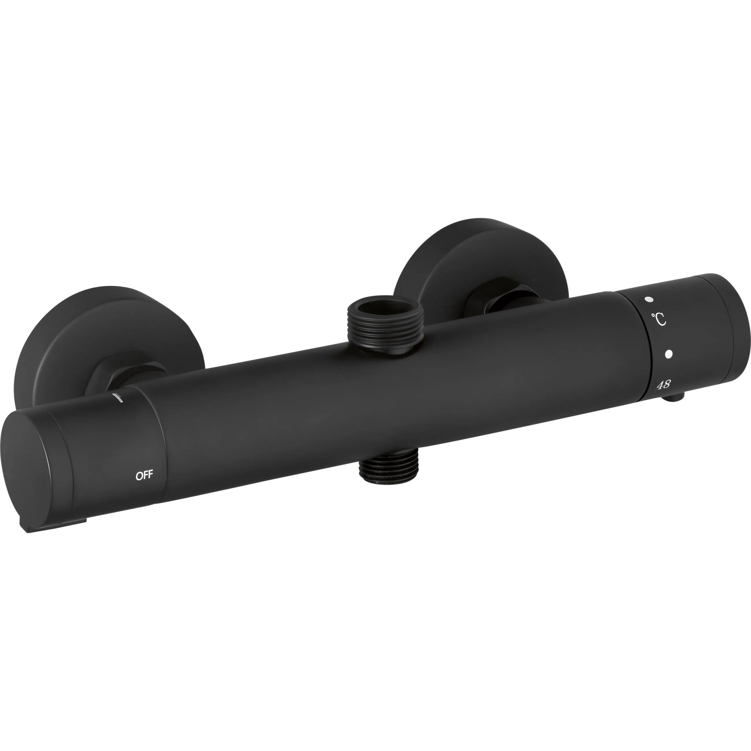 Mattschwarze Thermostat-Duscharmatur des baliv Überkopfbrause-Sets KBS-23.90.