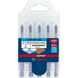 Bosch Expert Hard Keramik Bohrer-Set, 5-teilig, Ø 5 mm. Fliesenbohrer für präzise Löcher in Hartkeramik.
