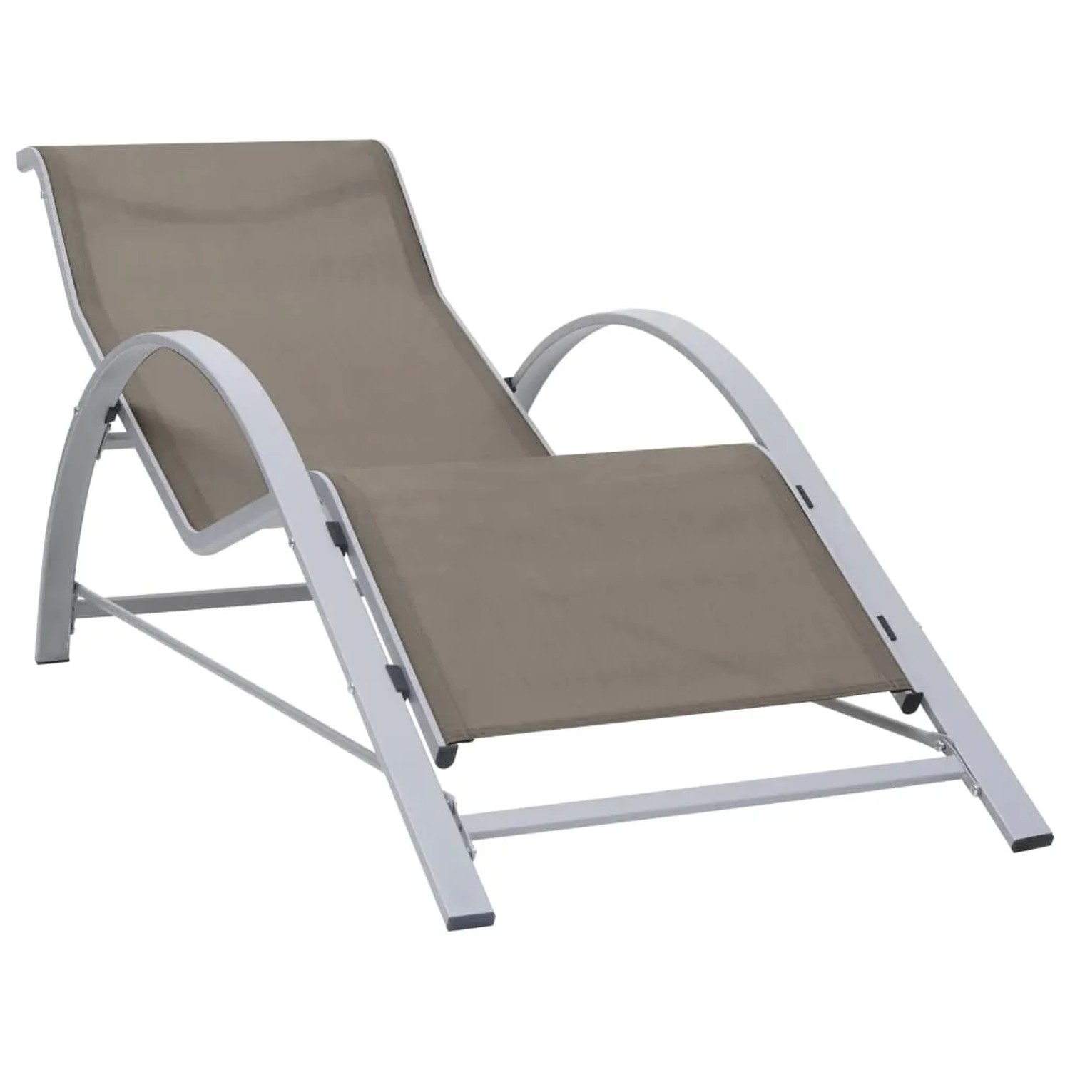 furnicato Sonnenliege Textilene und Aluminium Taupe
