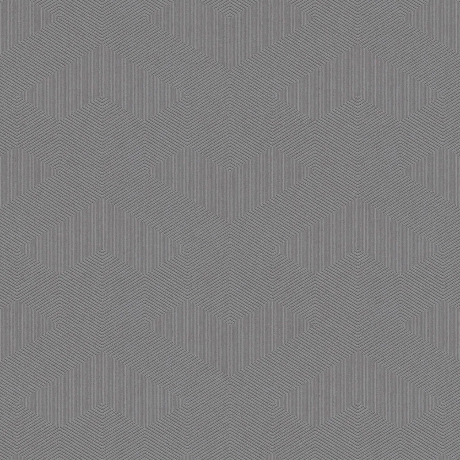 PROFHOME 389642-GU Ton-in-Ton Tapete Gestreiftes Muster Matt Grau 0,53 m x 10,05 m 5,33 m2