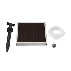 Pontec Solarbelüfterpumpe PondoSolar Air 150 Plus Set mit Solarmodul, Schlauch und Belüfterstein.