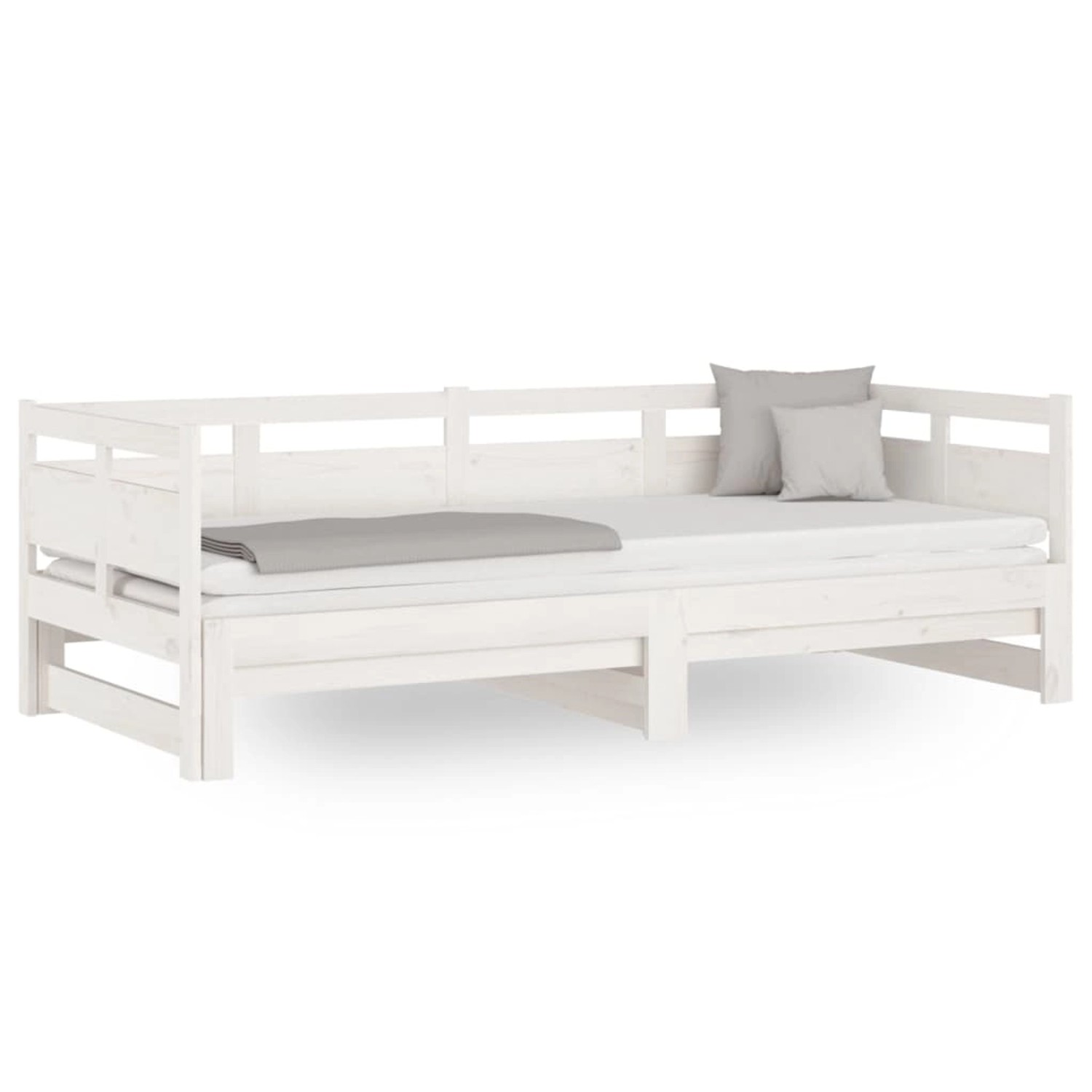 vidaXL Tagesbett Ausziehbar Weiß Massivholz Kiefer 2x(80x200) cm1279834 günstig online kaufen