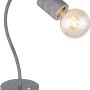Silberne Globo Tischlampe Freddy mit Flexarm und E27 Fassung. Design-Tischleuchte.
