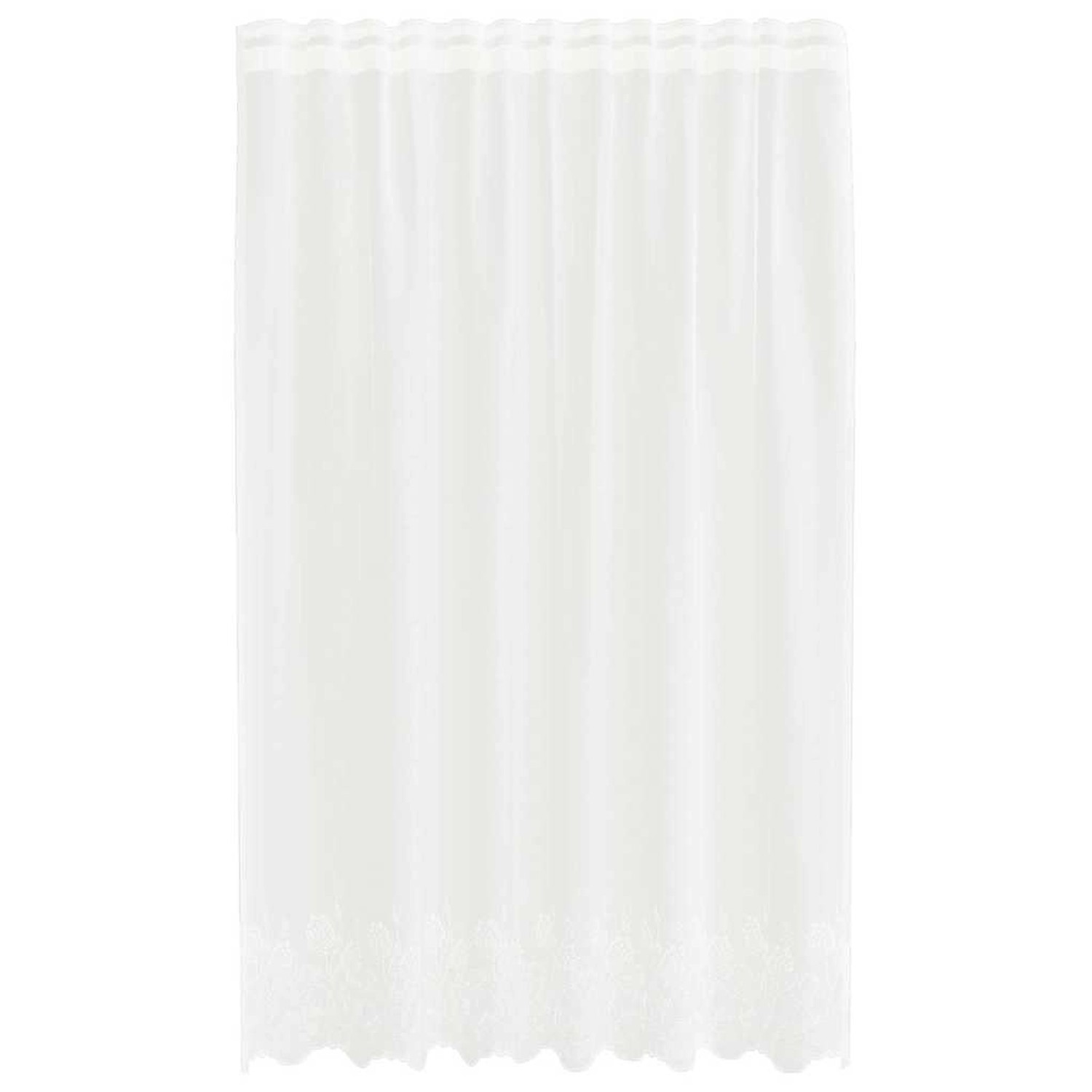 vidaXL Spitzenvorhang mit Vorhängen Weiß 150x245cm Polyester 4107757 günstig online kaufen