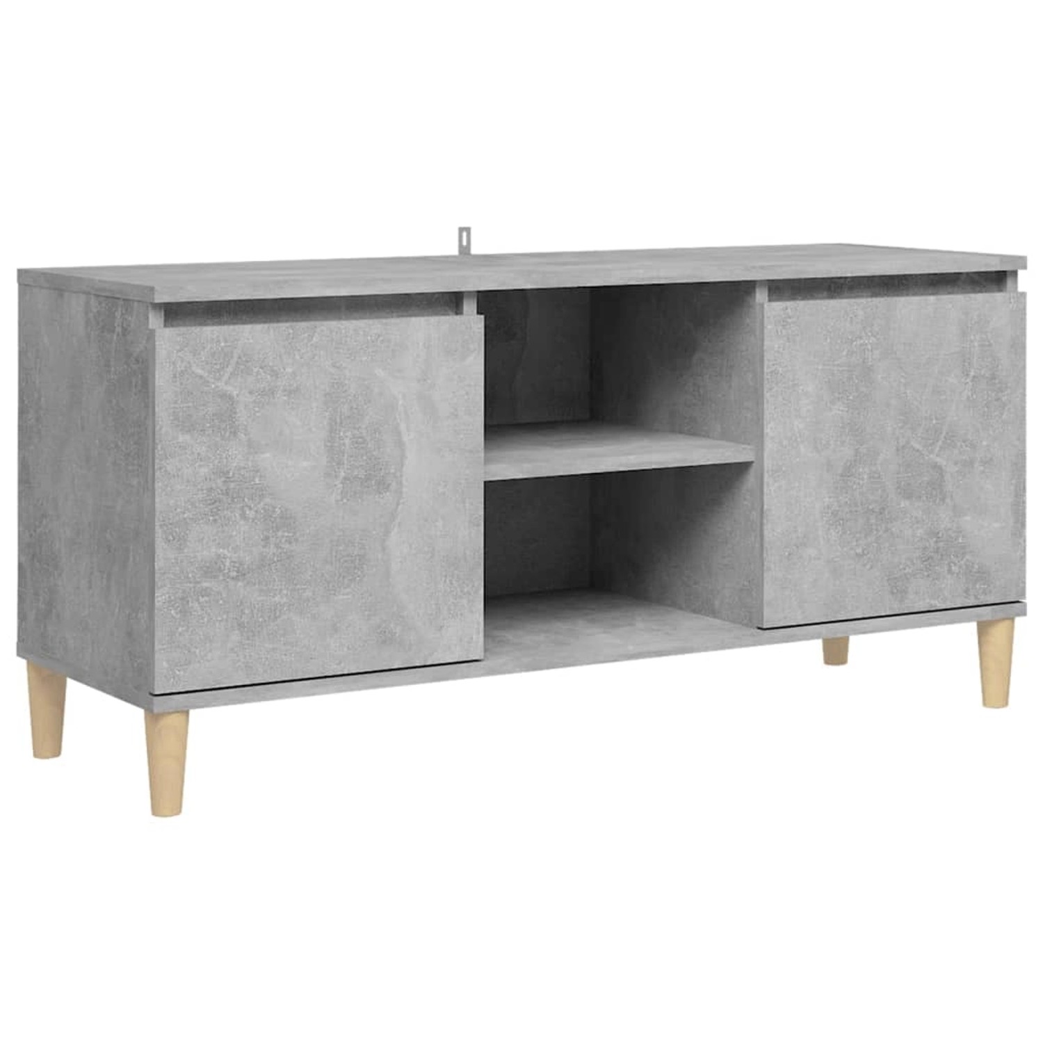 vidaXL TV-Schrank TV-Schrank mit Massivholz-Beinen Betongrau 103,5x35x50 cm günstig online kaufen