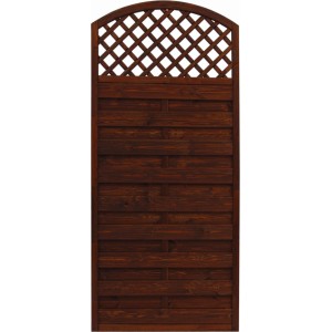 Sichtschutzzaun Element Bordeaux Braun mit Kreuzgitter, 180x90cm, für Garten und Terrasse.