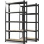 KARAT Schwerlastregal Lakota 2er Set Traglast bis 875 kg Schwarz 200 x 120 x 60 cm