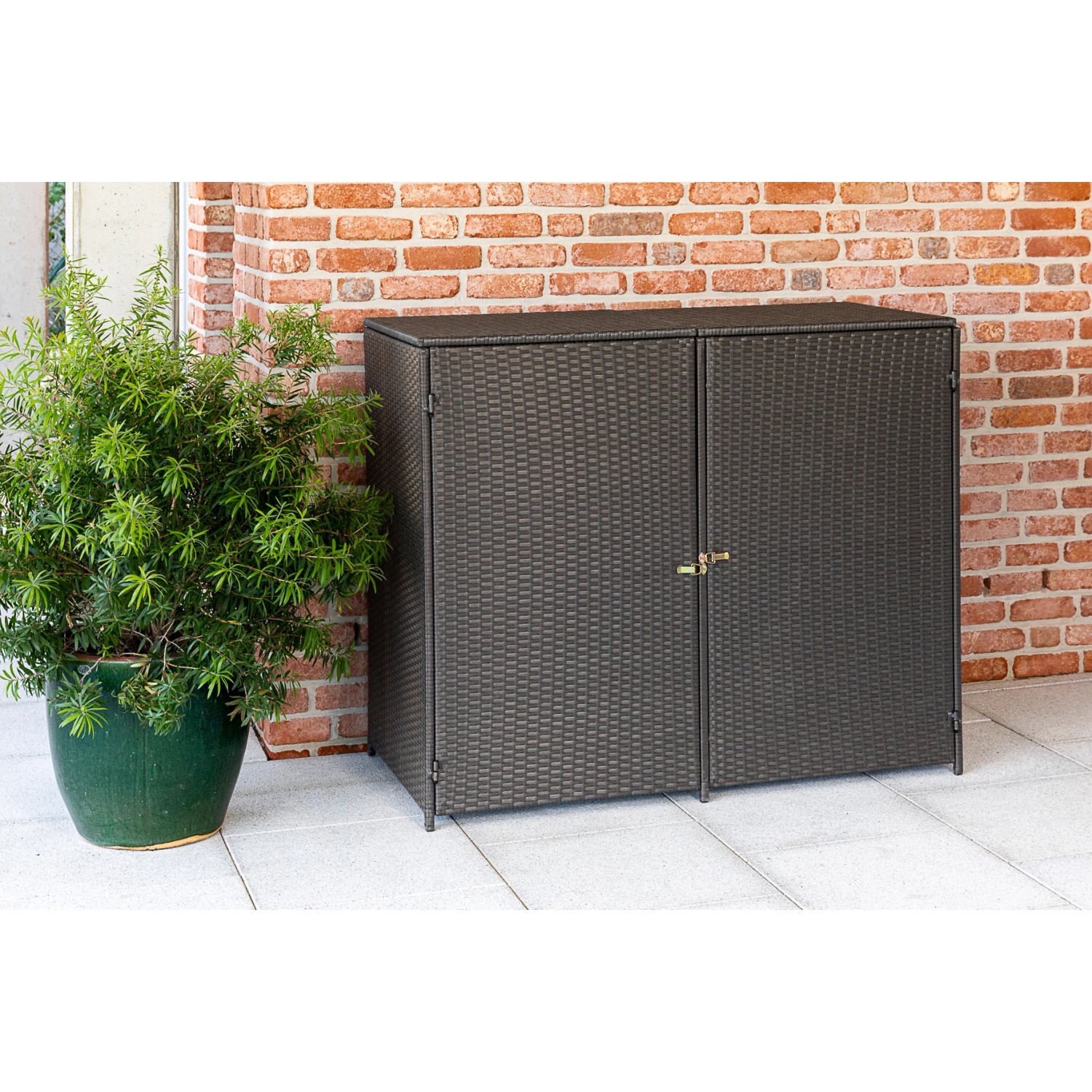 Merxx Mülltonnenabdeckung für 2 Mülltonnen Grau