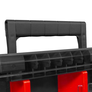 PROREGAL Sortierkasten mit 12 Fächern, schwarz/rot, mit Tragegriff. Ideal für Aufbewahrung & Ordnung.