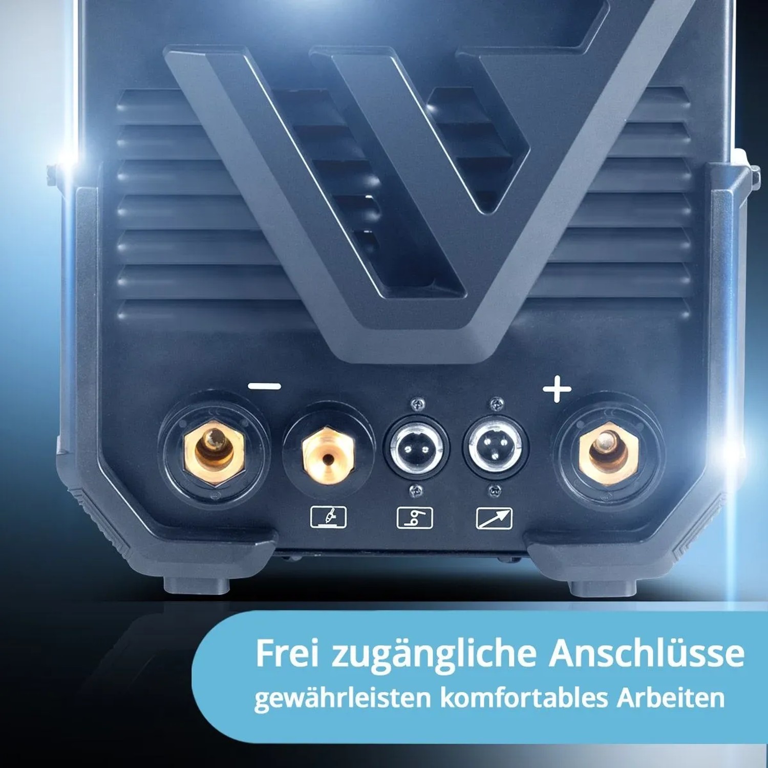 STAHLWERK AC/DC WIG 200 Puls Pro Touch Schweißgerät: Frei zugängliche Anschlüsse für WIG/MMA.