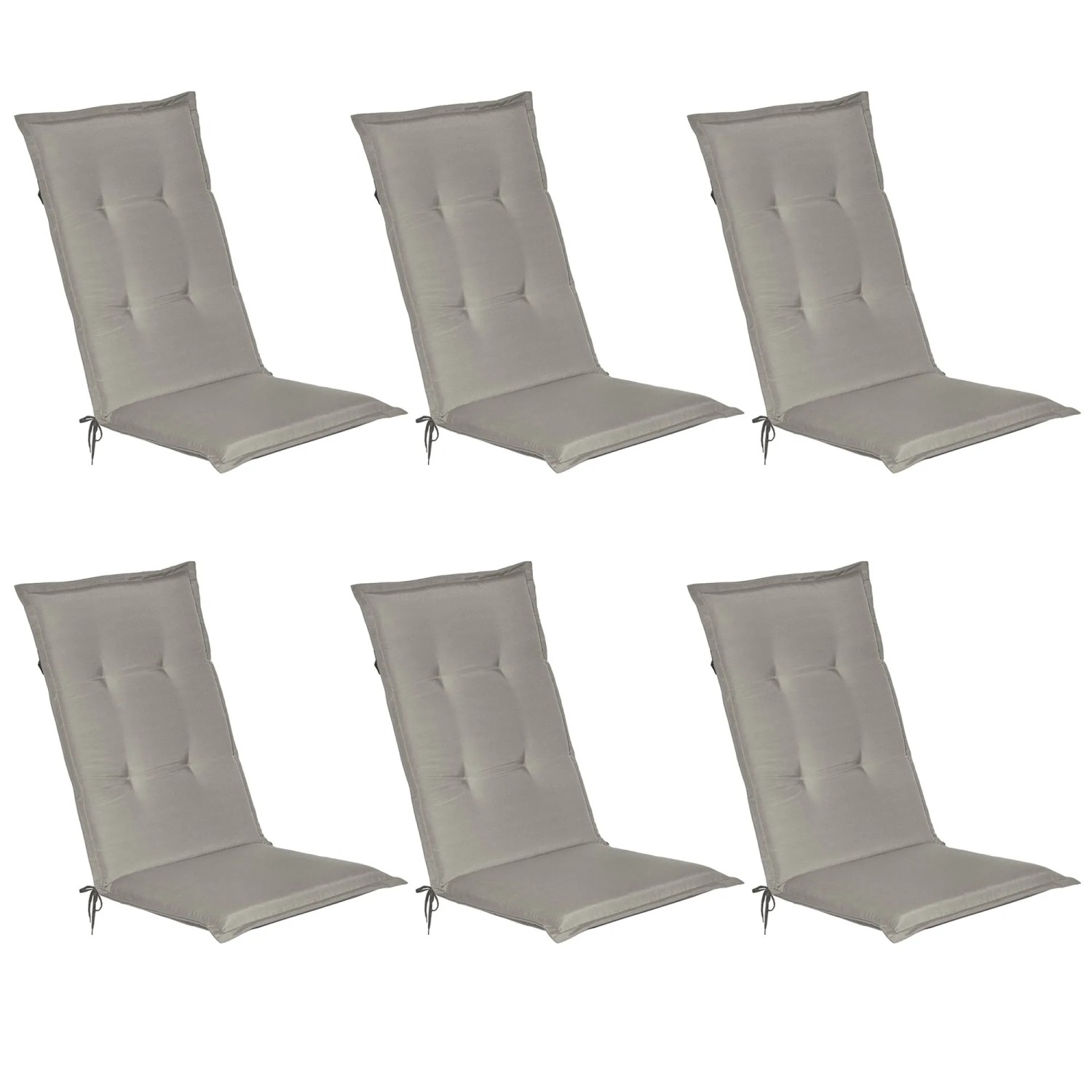 Beautissu Loft HL Hochlehner 120x50x6cm Hellgrau 6tlg