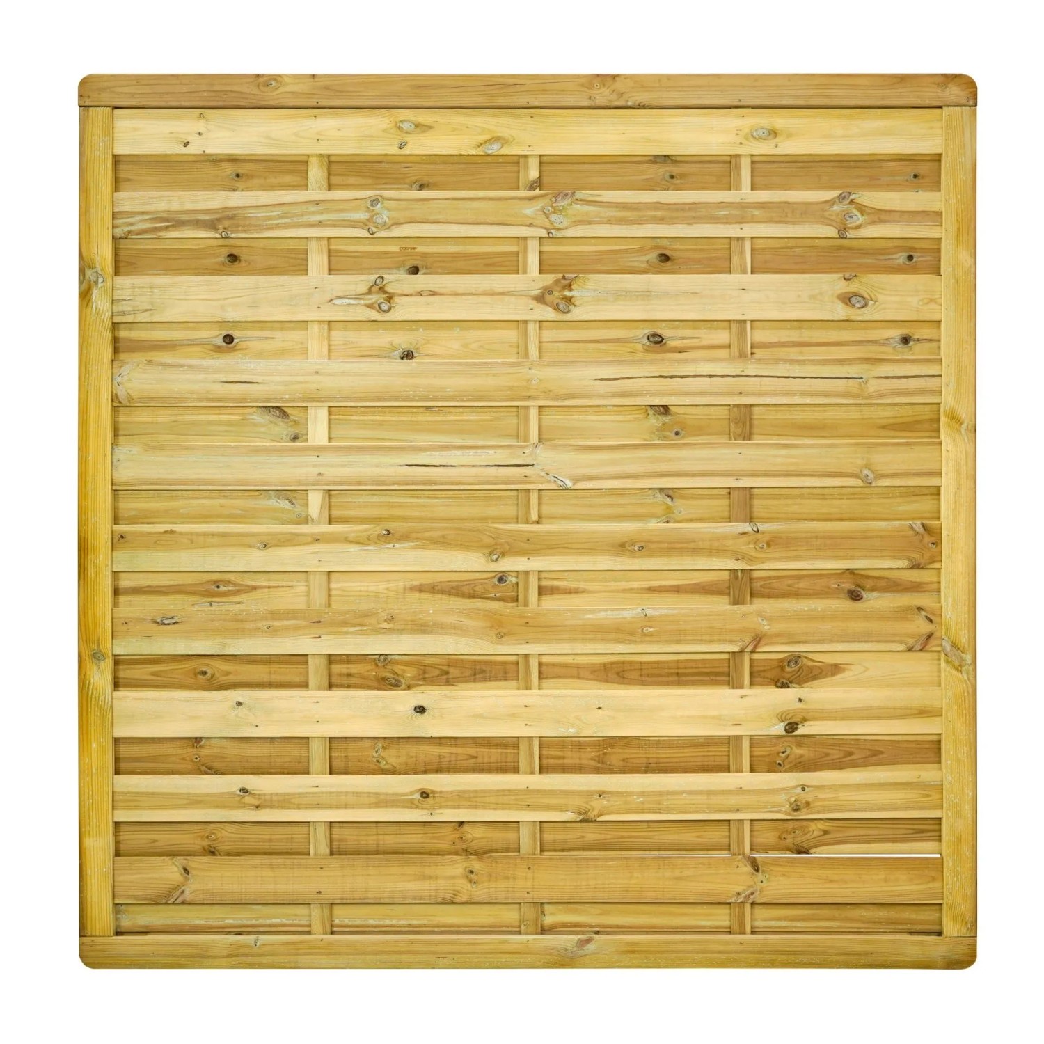 GartenLand Dichtzaun VARIO MASSIV Gerade 180x180 cm Holzzaun Kiefer PEFC KDI Grün Massiver Rahmen 44x68 mm Sehr Stabil