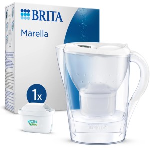 Brita Marella Wasserfilter-Kanne, 2,4 l, Weiß, mit 1 Maxtra Pro Kartusche.