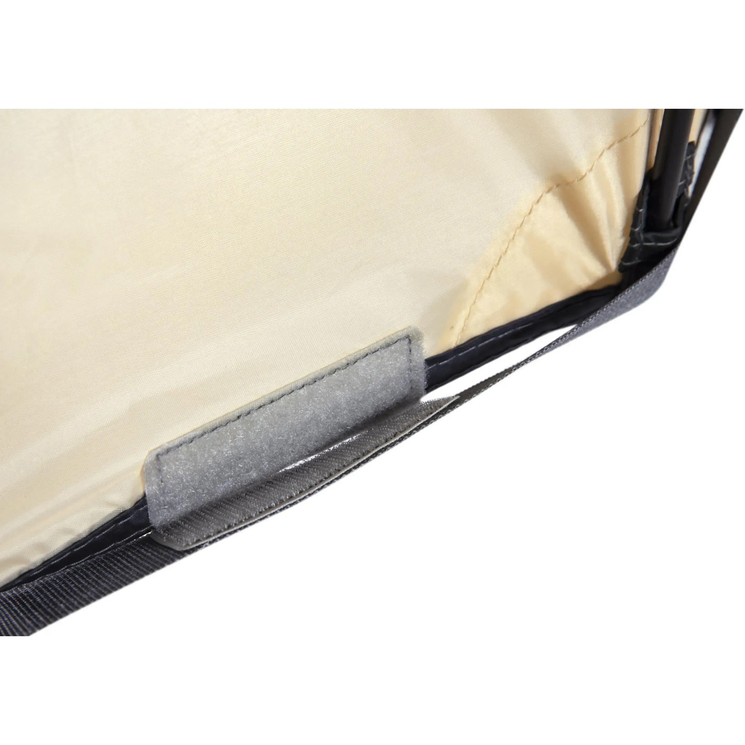 Detailaufnahme: Bestway LAY-Z-SPA Sonnenschutzdach mit Klettverschluss.