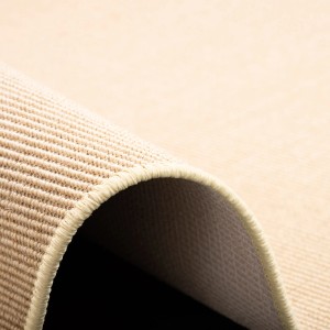 Detailansicht: Creme-farbener, runder Snapstyle Sisal Teppich (200x200cm) mit rutschhemmendem Rücken.