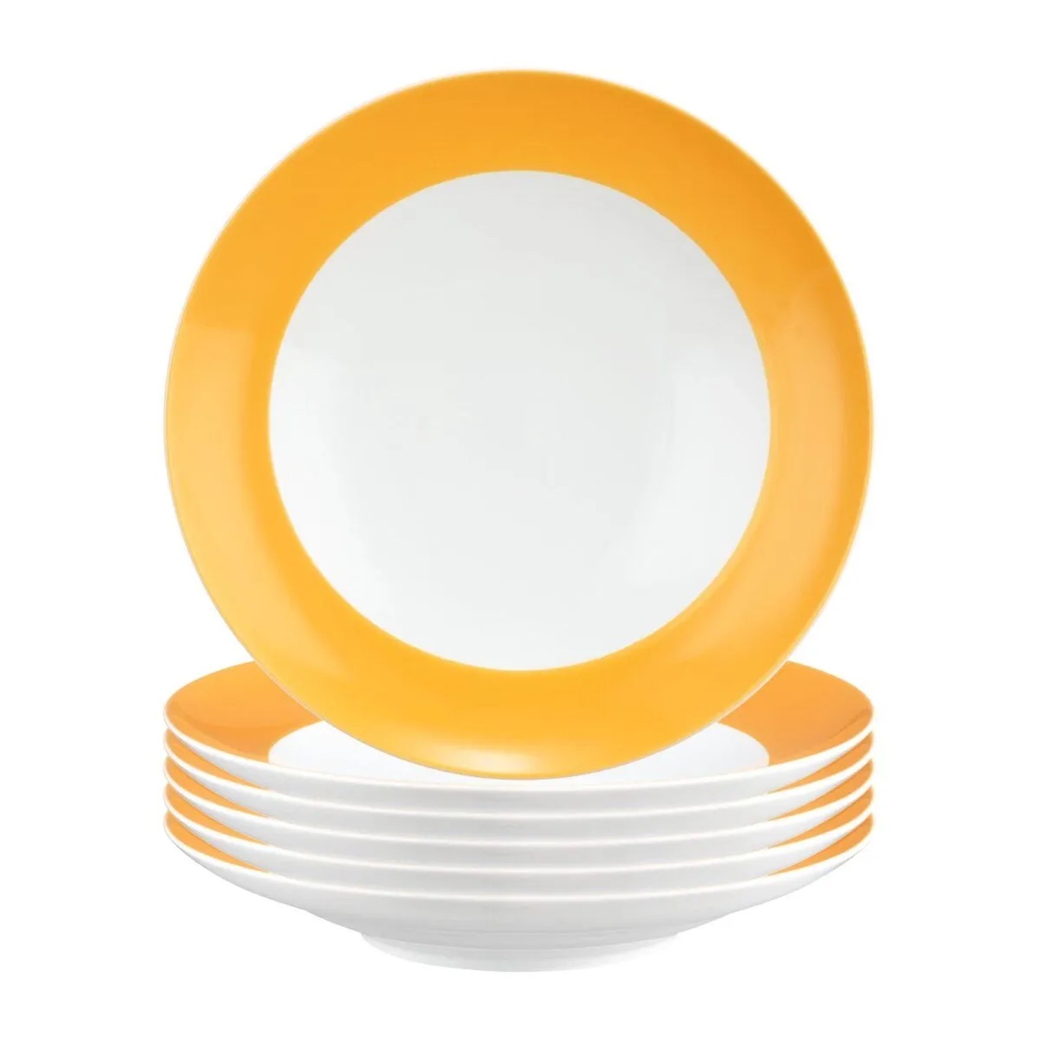 Seltmann Weiden Liberty Pure Colors Suppenteller 23,5 cm 6er Set Mango Orange