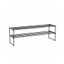 Relaxdays Schuhregal Metall Schwarz Stapelbar Stecksystem 2 Ebenen 38 cm x 117 cm x 30 cm