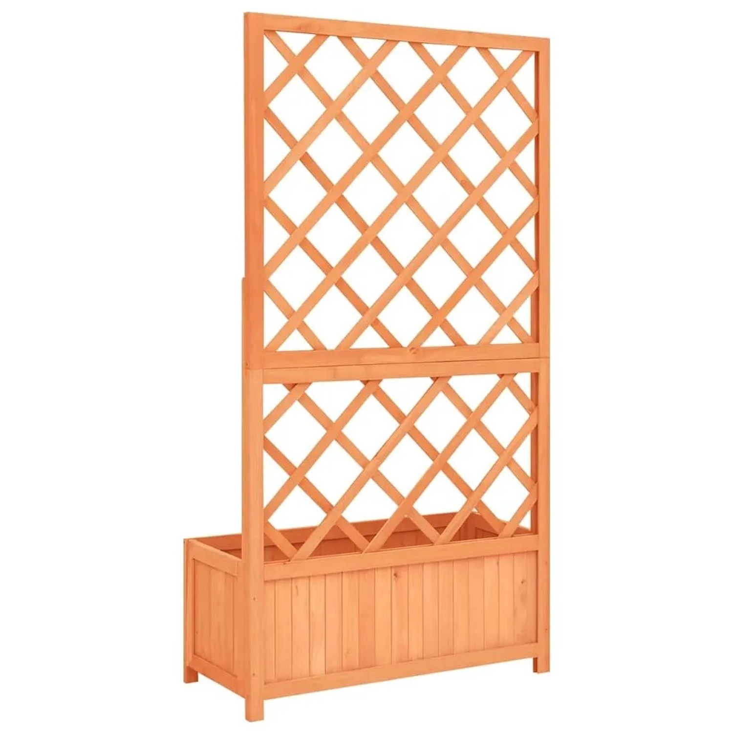DELUKE Rankkasten Gartenspalier MALO Braun 135x70x30cm Spalier Mit Blumenkasten Mit Rankgitter Rankhilfe Mit Pflanzenkasten_4