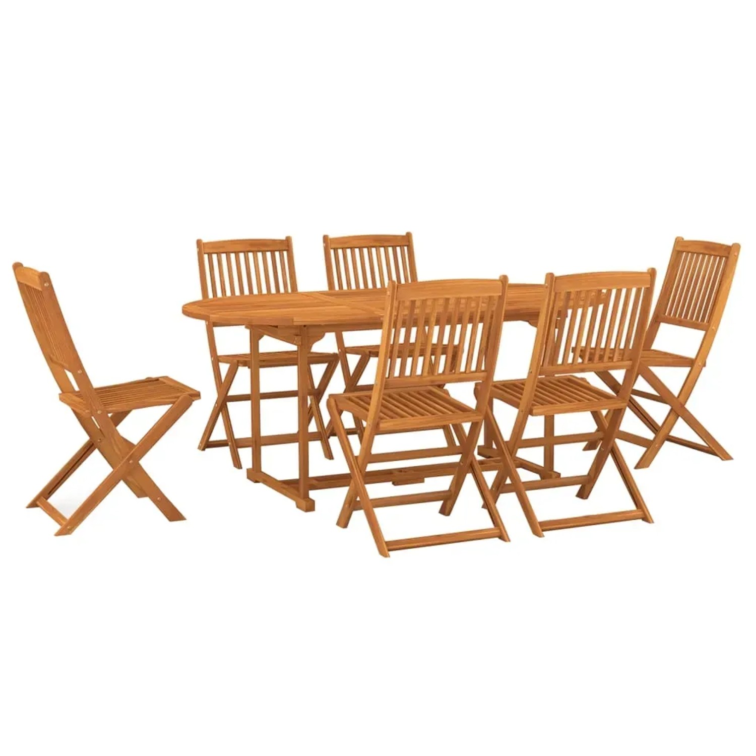 vidaXL 7-Tlg Garten-Essgruppe 180x90x75 cm Massivholz Akazie 3086972