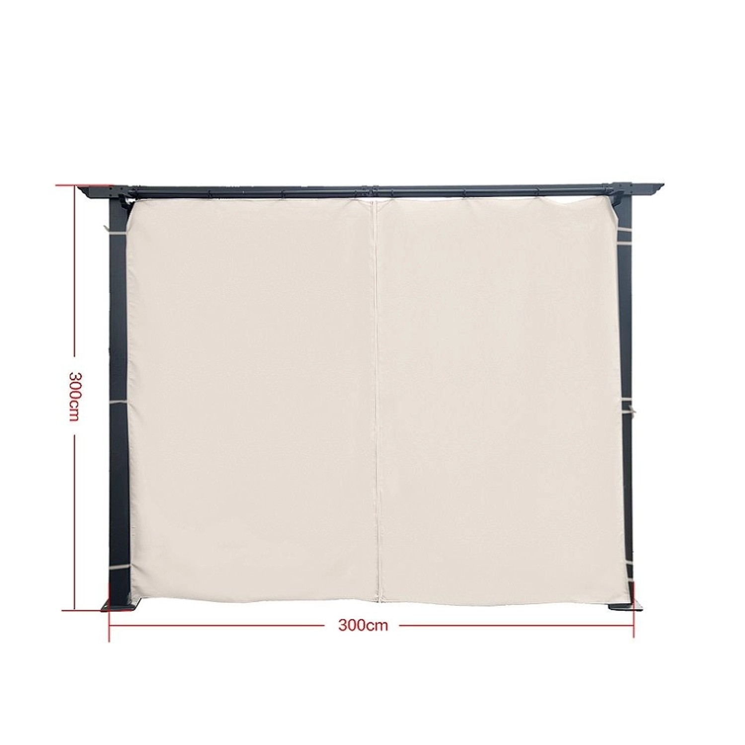 Jet-Line Seitenvorhänge, anthrazit, 2er-Set für Pavillon Luxor/Kairo, je ca. 3 m breit.