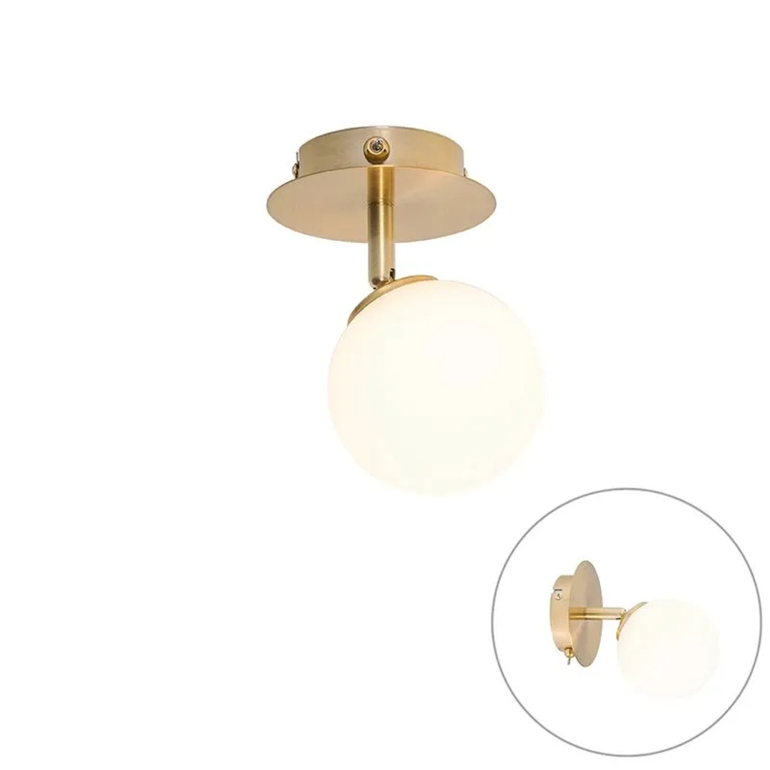 QAZQA Moderner Spot Gold mit Opalglas mit Schalter Athens