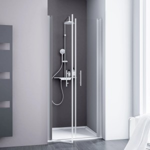 Schulte Alexa Style 2.0 Duschtür, 90x192 cm, Pendeltür in Nische mit Alu-Rahmen und Sicherheitsglas.