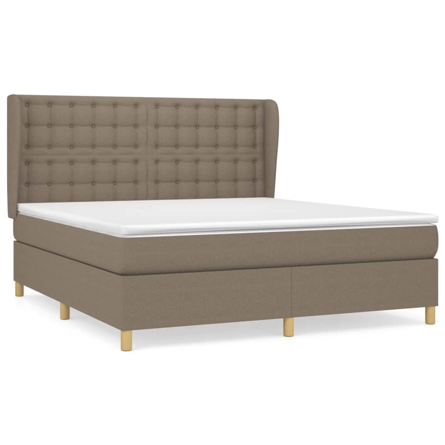 vidaXL Boxspringbett mit Matratze Taupe 180x200 cm Stoff1378367 günstig online kaufen