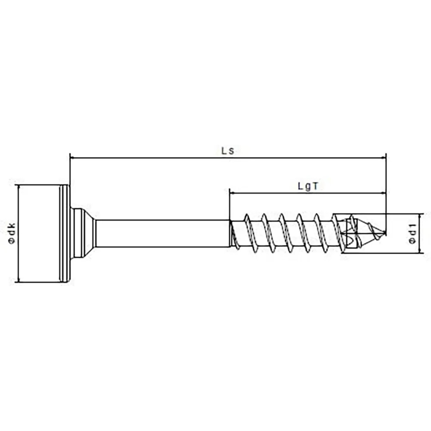 Technische Zeichnung einer Spax Universalschraube 4x30 mm mit Flachkopf und T-Star plus Antrieb.
