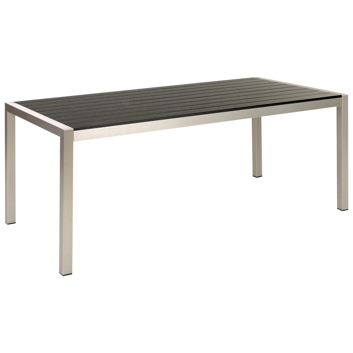 Beliani Gartentisch VERNIO Schwarz Silber 180x90x76 günstig online kaufen