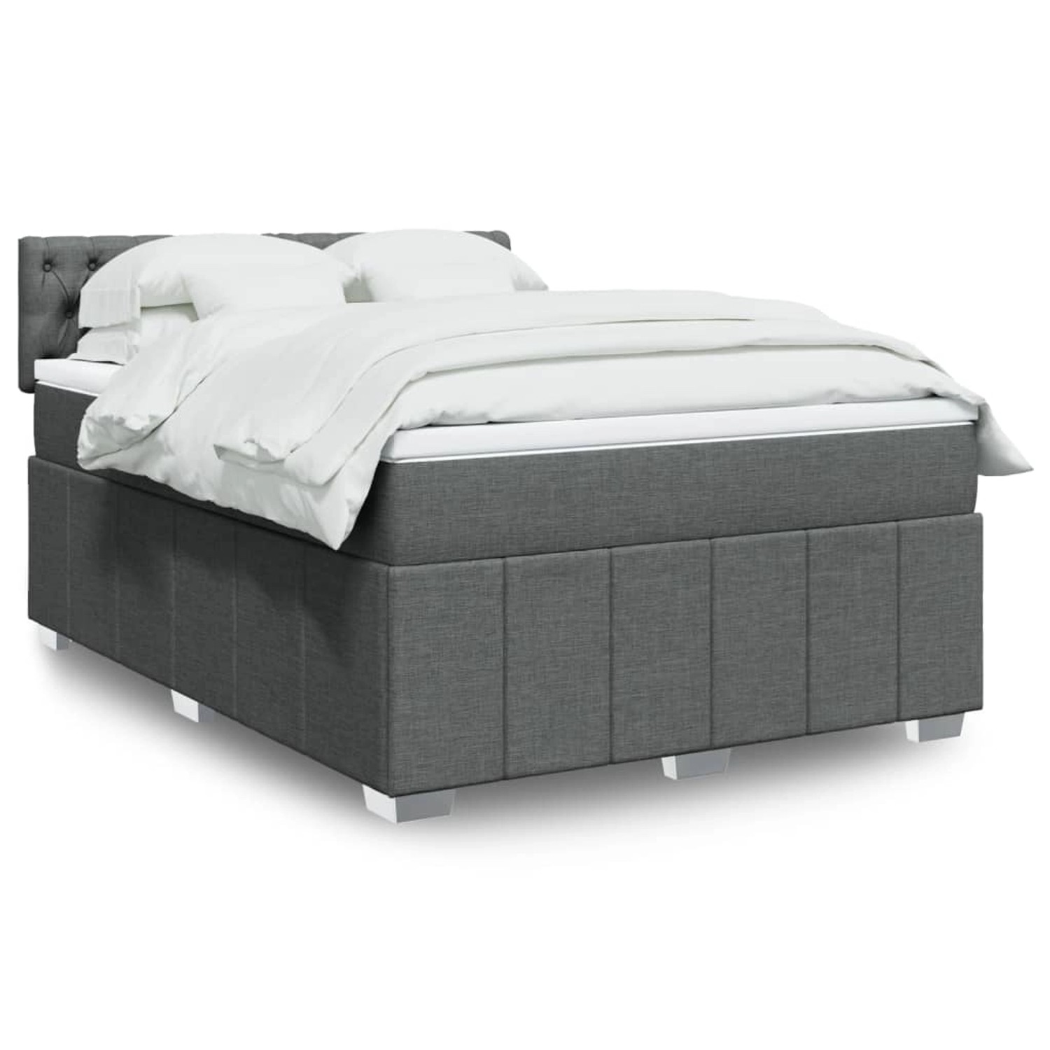 vidaXL Boxspringbett mit Matratze Dunkelgrau 160x200 cm Stoff 3289427 günstig online kaufen