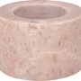 Rosa Teelichthalter Midnight Mystery aus Marmor, 4 cm hoch, Ø 6,5 cm.
