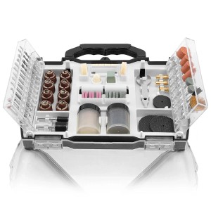 STAHLWERK Schleif Zubehör Set, 225-teilig im Koffer, für Mehrzweckschleifer und Rotationsschleifer.