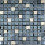 Mosaikmatte Spiegel Lava Schwarz/Chrom, 29,7x29,7 cm, aus Glas- und Natursteinmosaik.