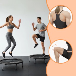 Relaxdays Indoor Trampolin Stahl Kunststoff Polyester Schwarz Klappbar Rutschfest 95 cm 7,4 kg