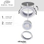 Oktaplex Einbaustrahler Lyon 3er Set, Aluminium, schwenkbar, silberfarben, rund, für LED-Module.