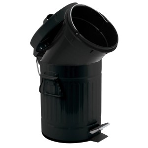 Schwarzer MSV Kosmetikeimer Habana, 3 Liter, aus Stahl mit Tretmechanismus und herausnehmbarem Inneneimer.