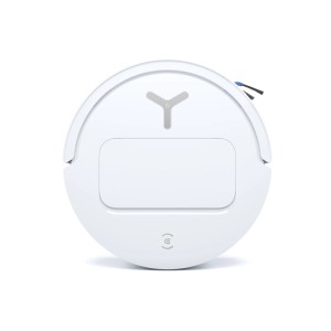 Weißer, runder ECOVACS DEEBOT T50 OMNI Saug- & Wischroboter von oben. Moderner Staubsauger mit schlankem Design.
