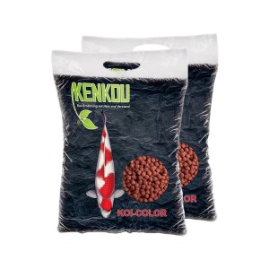 Zwei Säcke Kenkou Fischfutter Koi Color 6 mm, 10 kg. Teichfutter für farbenprächtige Koi Karpfen.