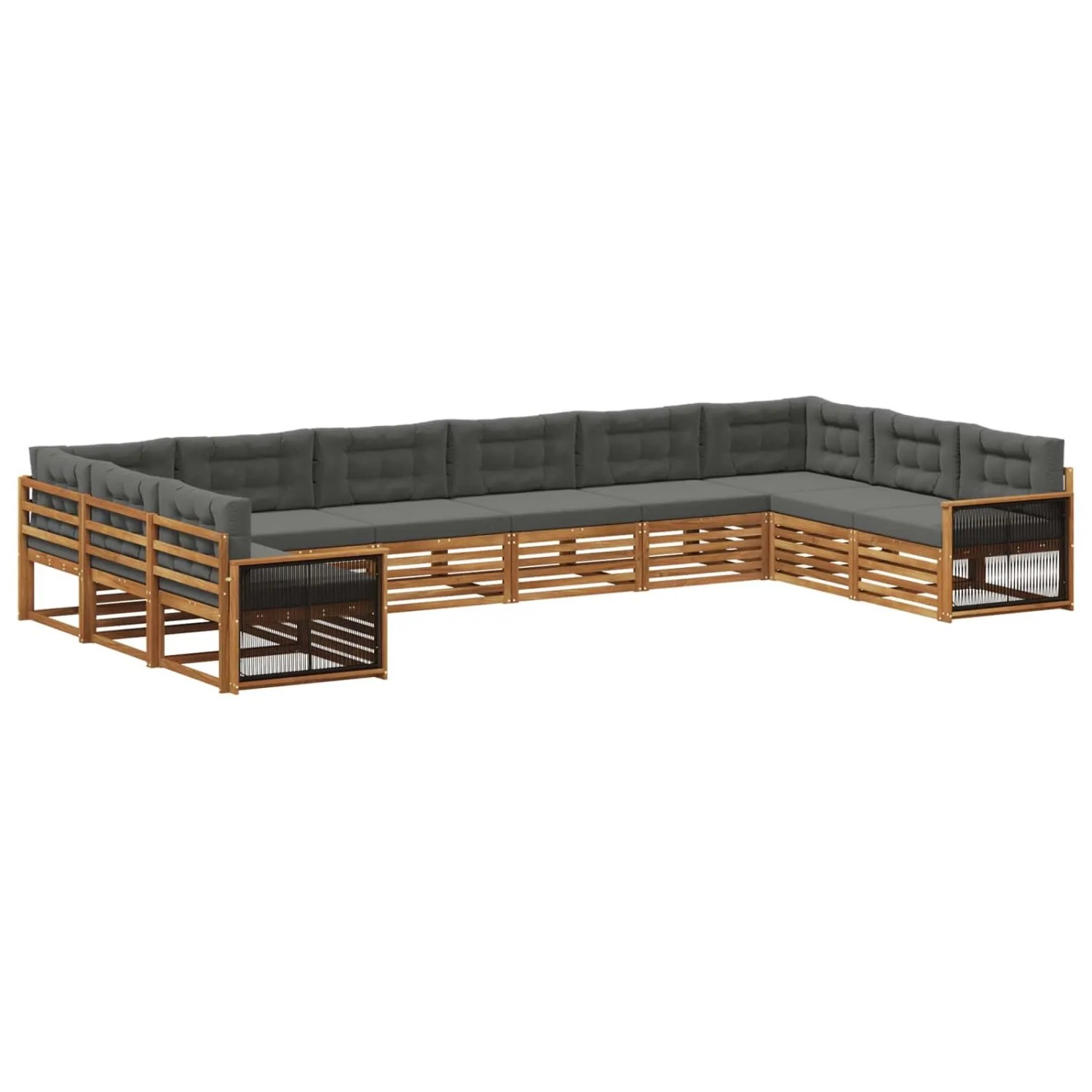 vidaXL Sofagarnituren mit Kissen 10 Stk Massivholz Akazie 3383895