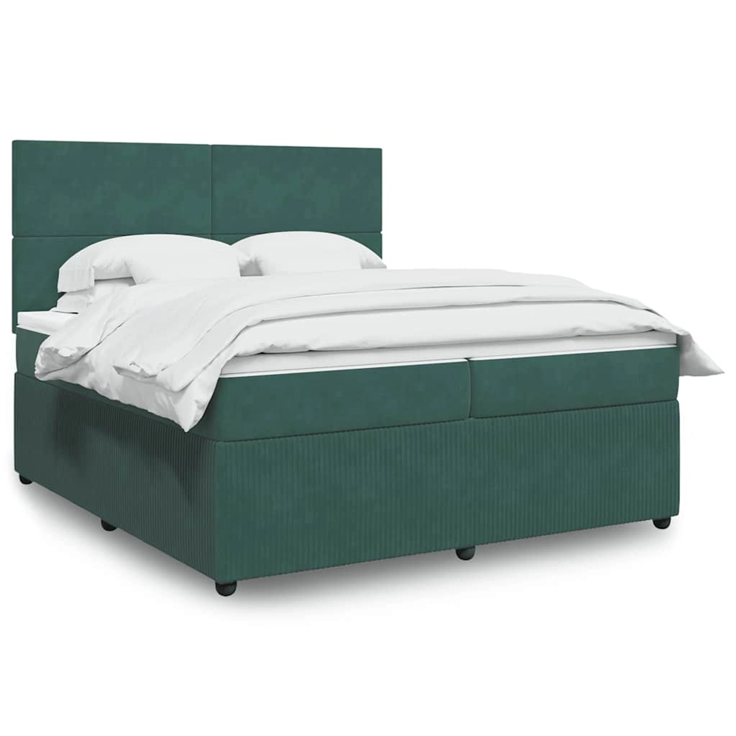 vidaXL Boxspringbett mit Matratze Dunkelgrün 200x200 cm Samt 3294727 günstig online kaufen