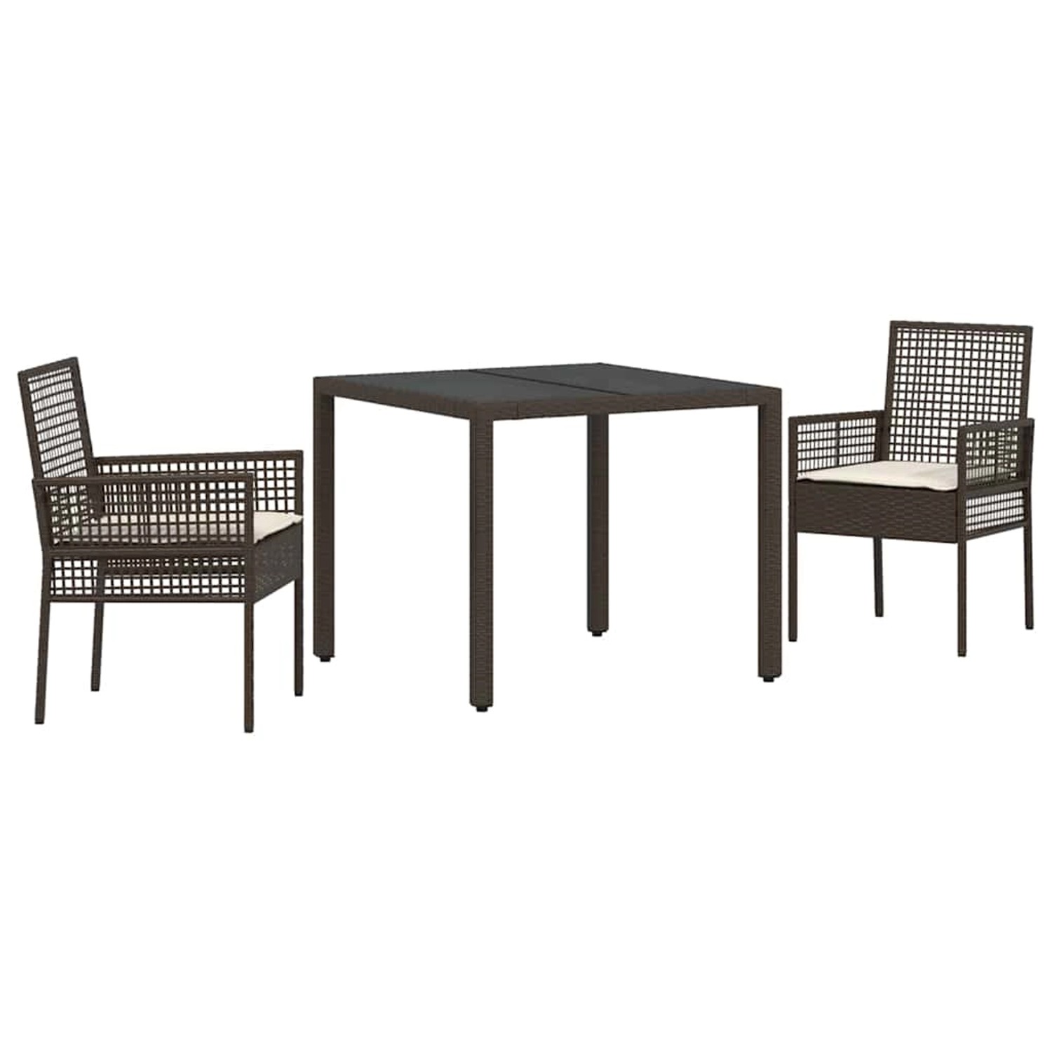 vidaXL Garten Essgruppe 3-Tlg Braun Poly Rattan 3334863 günstig online kaufen