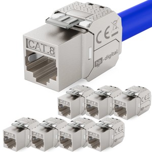 hb-digital 8x Keystone Modul CAT 8.1 RJ45 LSA Vergoldete Kontakte GHMT