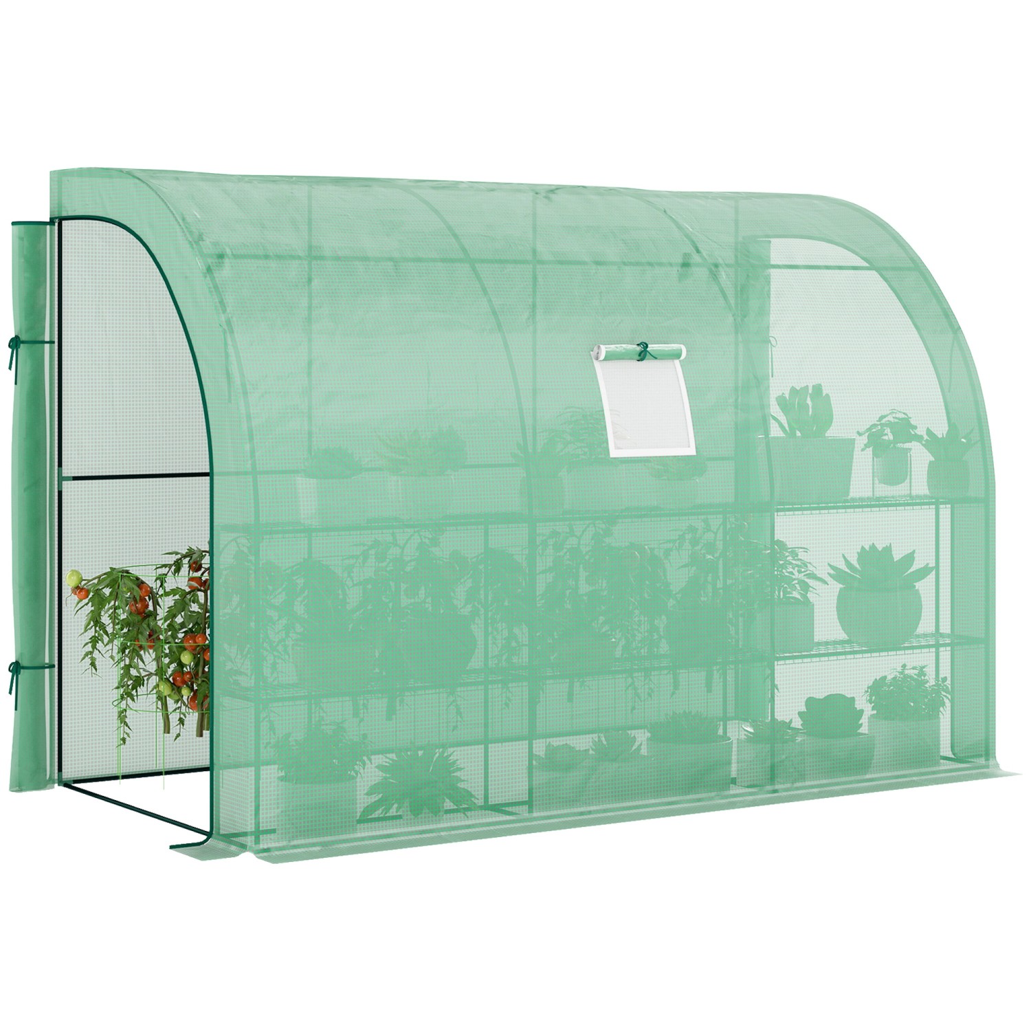 Outsunny Gewächshaus mit Regale aus Stahl 300 x 150 x 213 cm günstig online kaufen