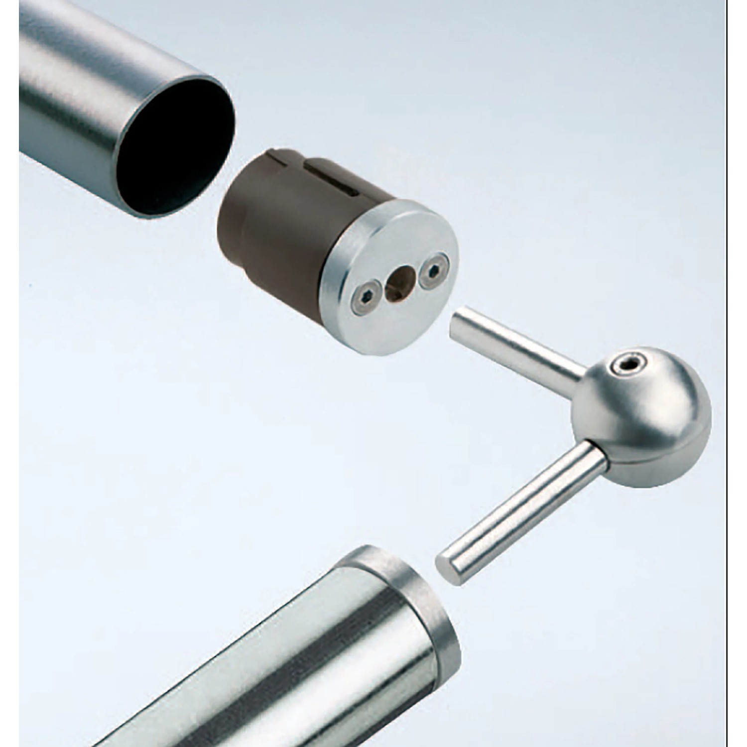 Adapter mit Endkappe für V2A-Handlauf (Ø 40 mm), Edelstahl-Zubehör für Treppen und Geländer.