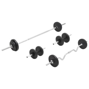 vidaXL Langhantel und Kurzhantel-Set 30 kg 93589